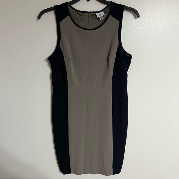 Womens Worthington Colorblock Sheath Dress Career Wear Black/Taupe Size 10 - Picture 1 of 10